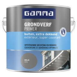 GAMMA Grondverf Buiten Extra Dekkend 2,5 Liter Grijs