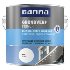 GAMMA Grondverf Buiten Extra Dekkend 2,5 Liter Wit