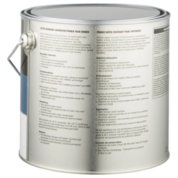 GAMMA Grondverf Binnen Extra Dekkend 2,5 L Wit - Afbeelding 2