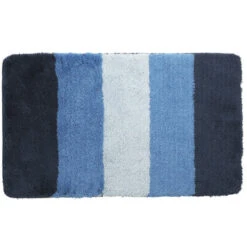 GAMMA Badmat Streep Blauw 90x60 Cm