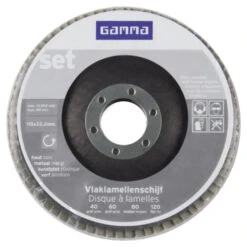GAMMA Vlaklamel Set Metaal / Kunststof / Hout 115x22,2 K40,60,80,120 4st.