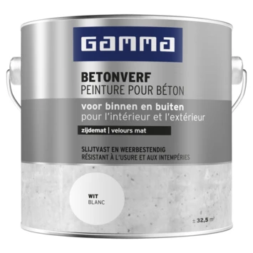 GAMMA Betonverf Zijdemat Wit 2,5 Liter