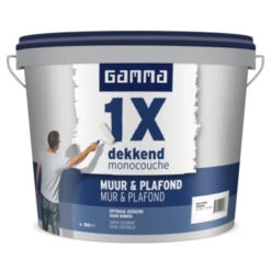 GAMMA Latex 1x Dekkend Muur & Plafond RAL 9001 Crème Wit 5 Liter