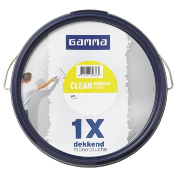 GAMMA Muurverf 1x Dekkend Clean Wit 2,5 Liter - Afbeelding 5