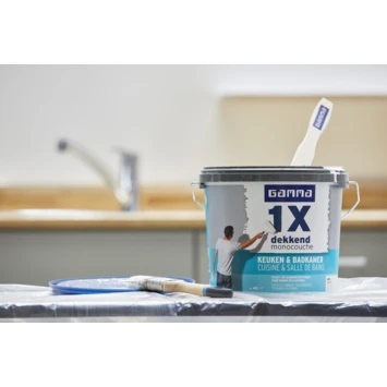 GAMMA Muurverf 1x Dekkend Badkamer & Keuken Wit 5 Liter - Afbeelding 6