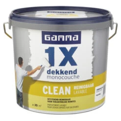GAMMA Muurverf 1x Dekkend Clean RAL 9010 Gebroken Wit 5 Liter