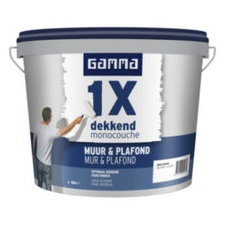 GAMMA Latex 1x Dekkend Muur & Plafond RAL 9010 Gebroken Wit 5 Liter