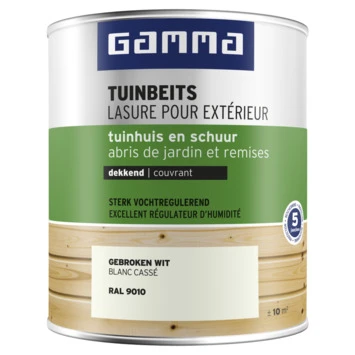 GAMMA Tuinbeits Tuinhuis & Schuur Dekkend RAL 9010 Gebroken Wit 750 Ml