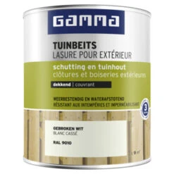GAMMA Tuinbeits Schutting & Tuinhout Dekkend RAL 9010 Gebroken Wit 750 Ml